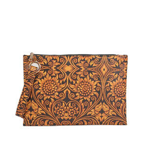 Sunflower Pattern Clutch Bag In Yellowish Red